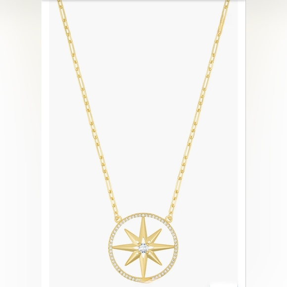 adornia Jewelry - Adornia Pavé Starburst Gold Pendant Necklace, NWT